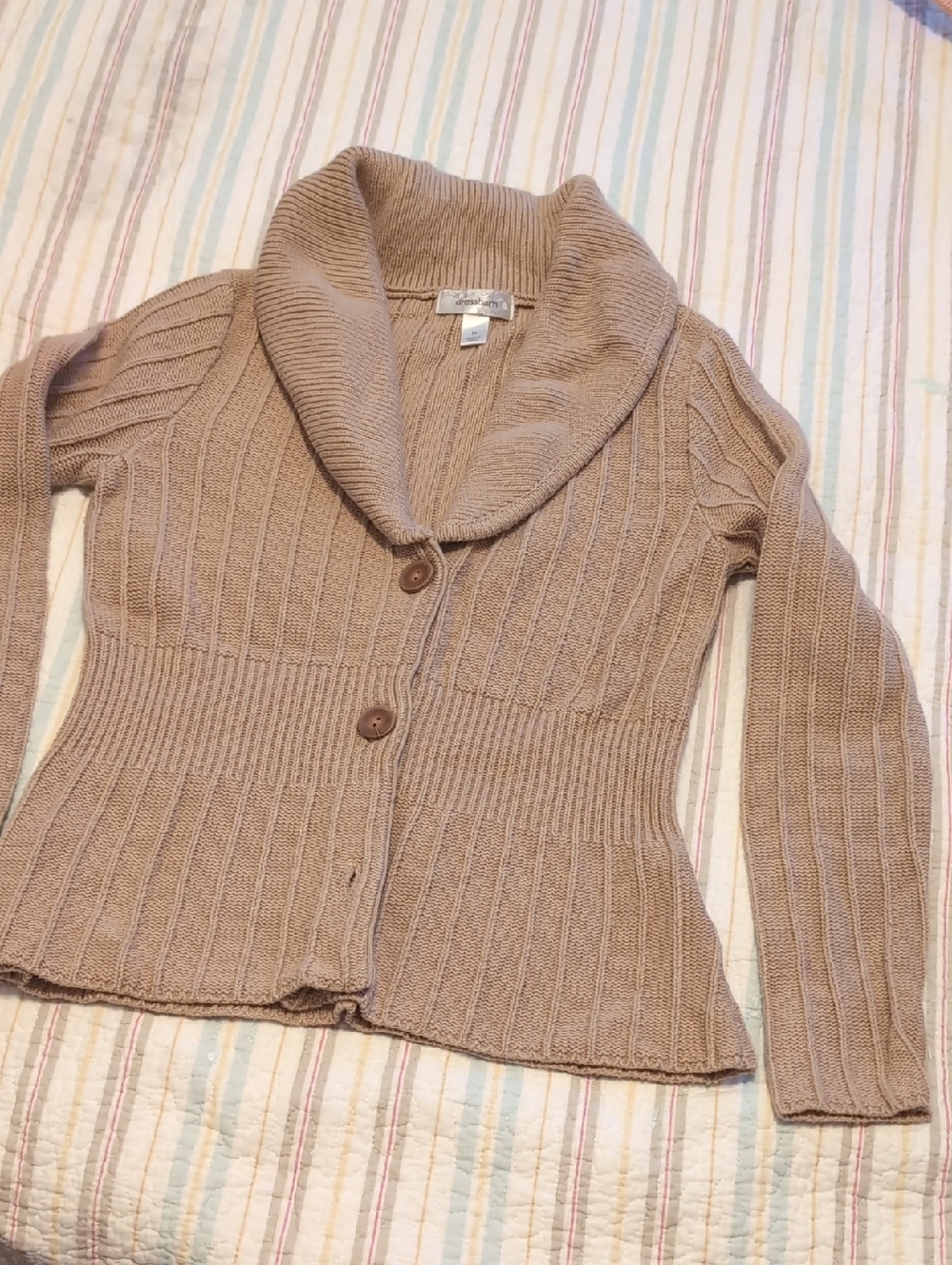 🌼Shawl Collar Ribbed Button-Front Sweater Cardigan - Taupe